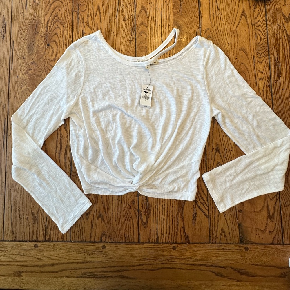 Express white cotton blend top sz M